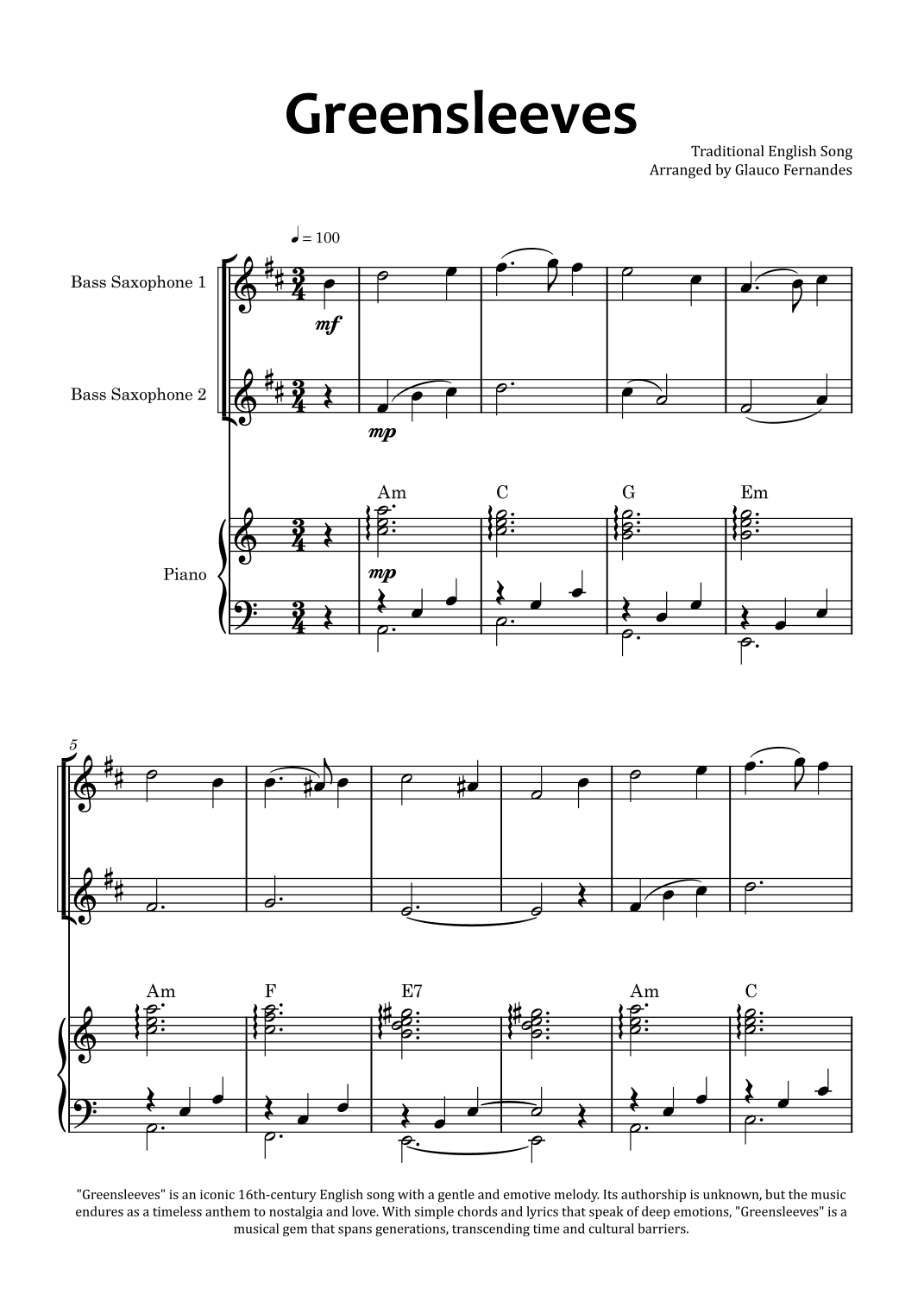 Greensleeves (arr. Glauco Fernandes)