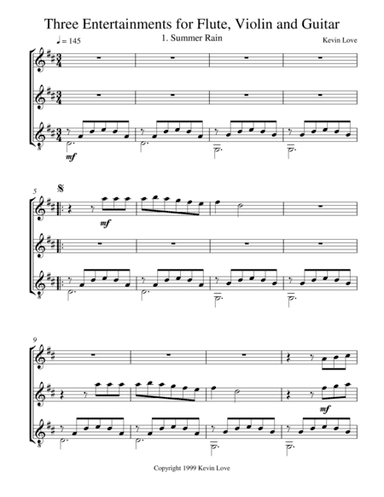 Three Entertainments (Flute, Violin and Guitar) - Summer Rain - Summer Rain