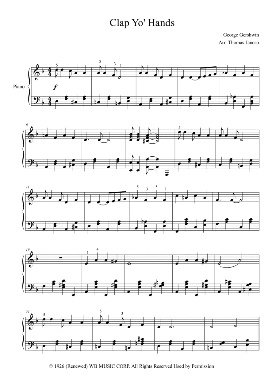 Clap Yo' Hands (arr. Thomas Jancso)