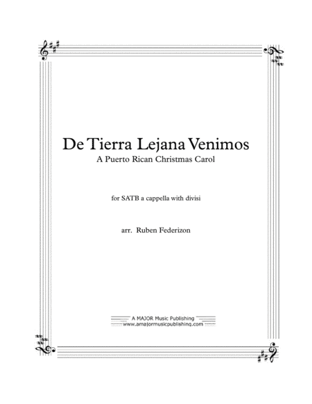 De Tierra Lejana (Puerto Rican Christmas Carol) (arr. A Major Music Publishing)