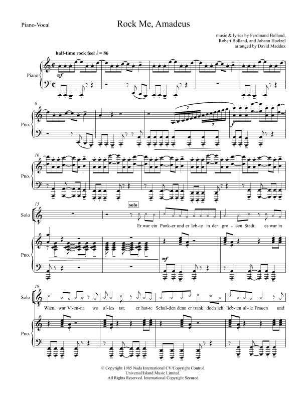 Rock Me Amadeus (arr. David Maddux)