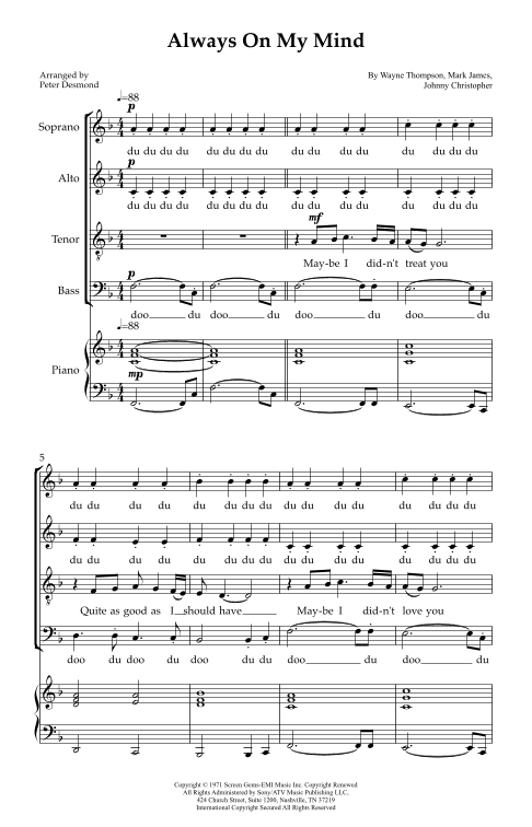 Always On My Mind (arr. Peter Desmond)