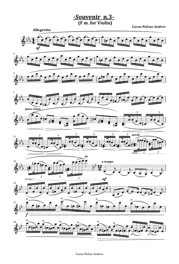 Souvenir N.3 for violin