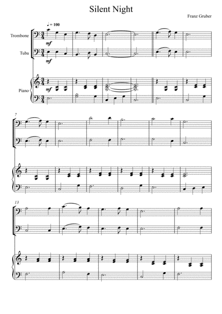 Franz Gruber - Silent Night (Trombone and Tuba Duet) (arr. André Laitano)