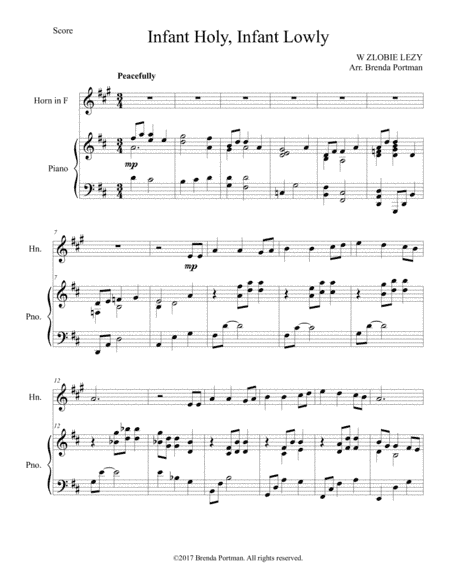 Infant Holy, Infant Lowly (arr. Brenda Portman)
