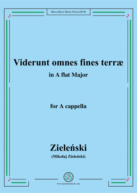 Zielenski-Viderunt omnes fines terræ,in A flat Major,for A cappella (arr. MSM)