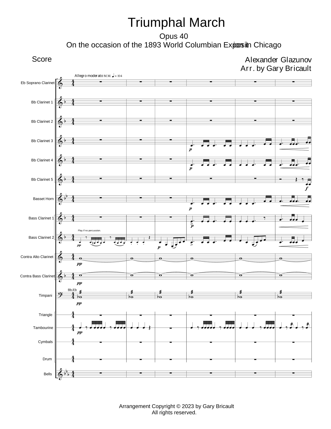Triumphal March - Opus 40 (arr. Gary Bricault)