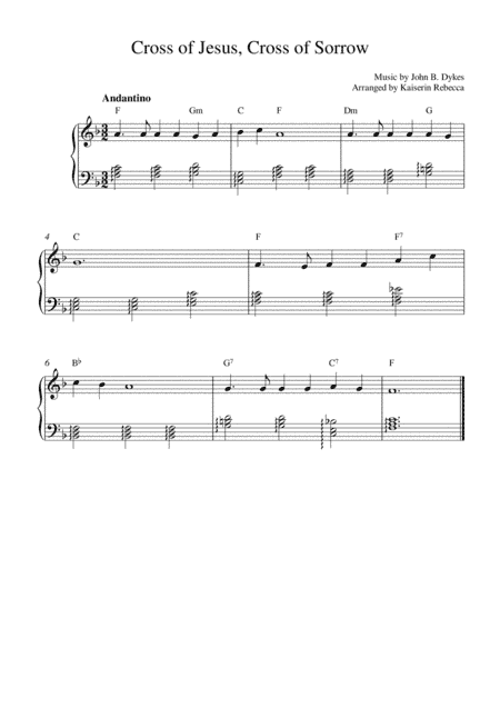 Cross of Jesus, Cross of Sorrow (arr. Kaiserin Rebecca)