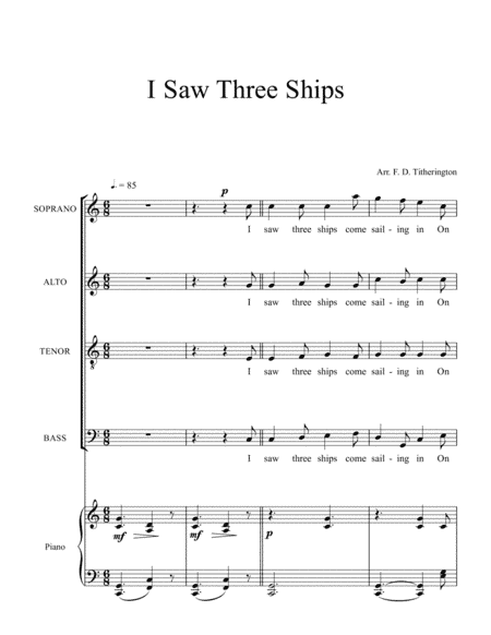 I Saw Three Ships (arr. FD Titherington)