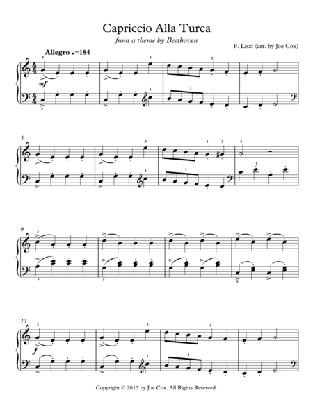 Capriccio Alla Turca (arr. Joe Cox)