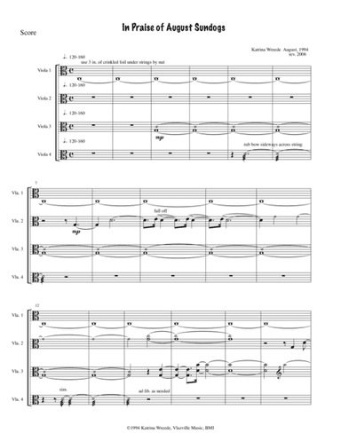 In Praise of August Sundogs-score