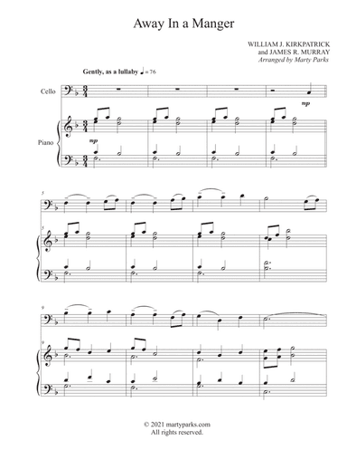 Away In a Manger (Cello-Piano) (arr. Marty Parks)