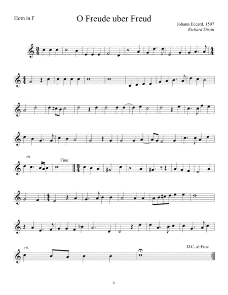 O Freude eber Freud-French Horn (arr. J. Richard Dixon)
