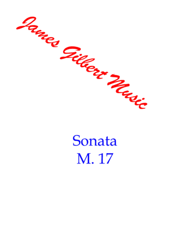 Sonata, M.17 (arr. James Gilbert (editor))