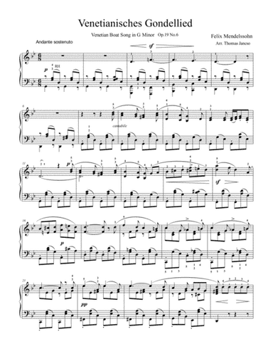 Venetianisches Gondellied Op.19 No.6 (arr. Thomas Jancso)