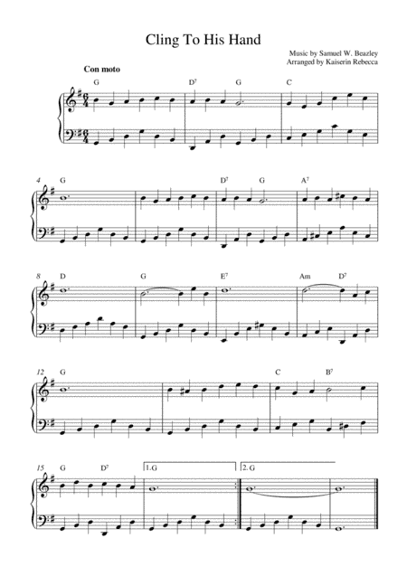 Cling To His Hand (arr. Kaiserin Rebecca)