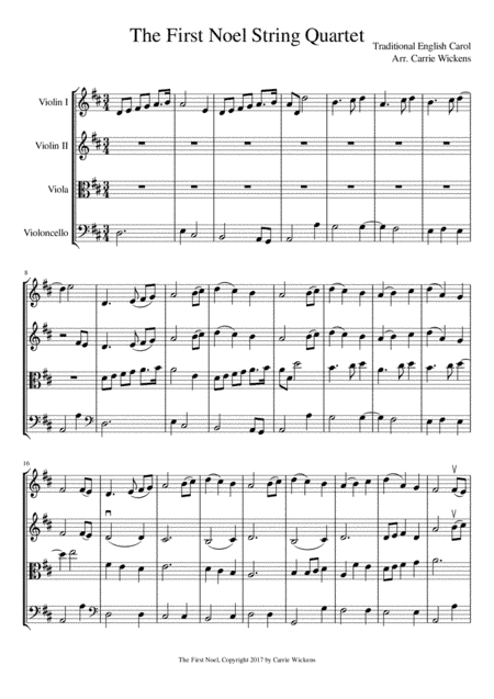 The First Noel String Quartet (arr. Carrie Wickens)