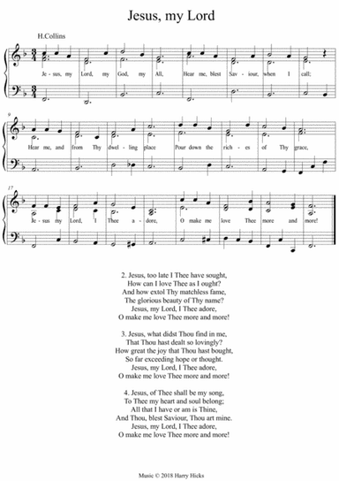 Jesus, my Lord, my God. A new tune to this wonderful old hymn.