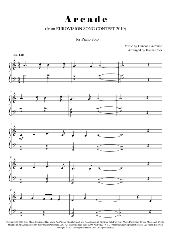 Arcade (arr. Hanna Choi)