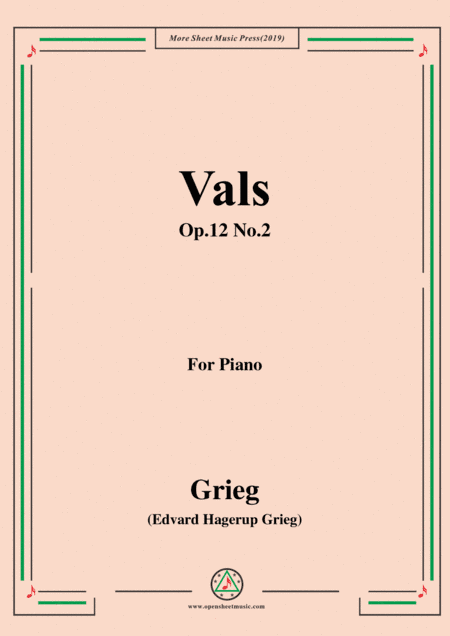 Grieg-Vals Op.12 No.2,for Piano (arr. MSM)