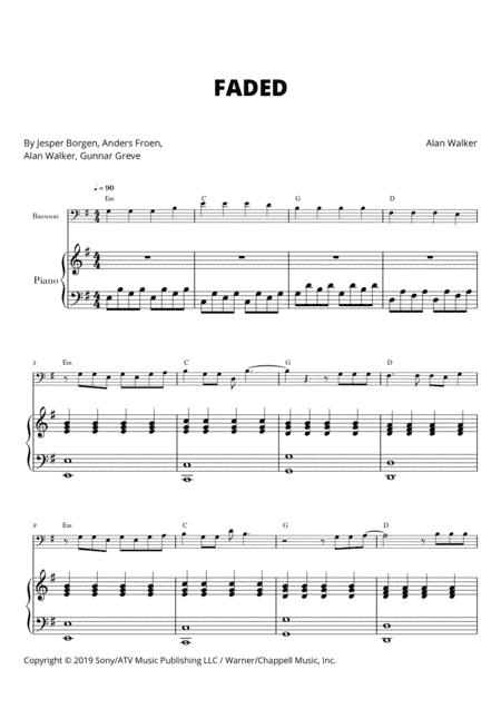Faded (arr. Cadenza Editions)