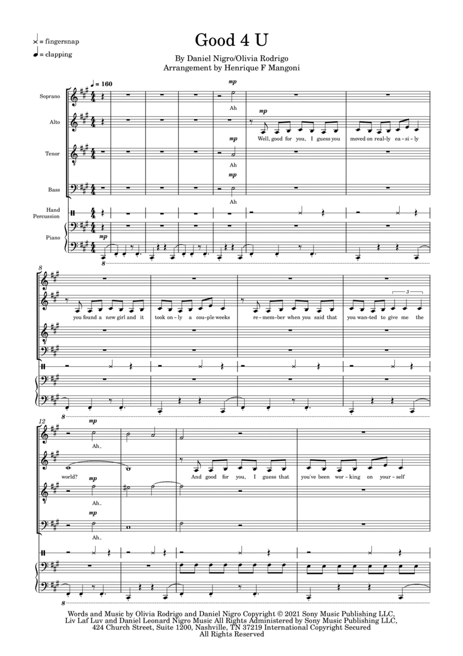 Good 4 U (arr. Henrique F Mangoni)