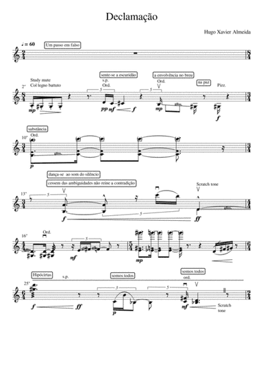 Declamação- For violin and fixed tape