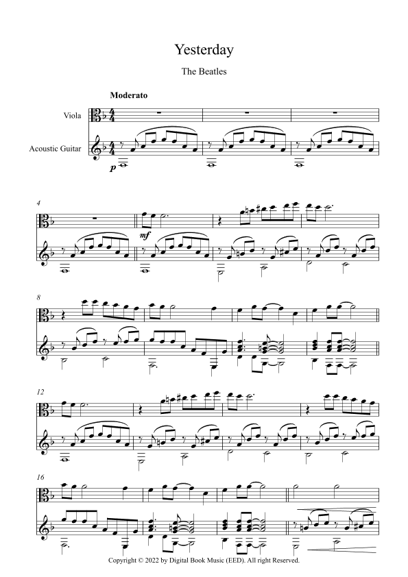 Yesterday (arr. Digital Book Music)