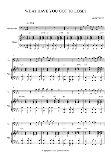 What Have You Got To Lose? - Cello and Piano