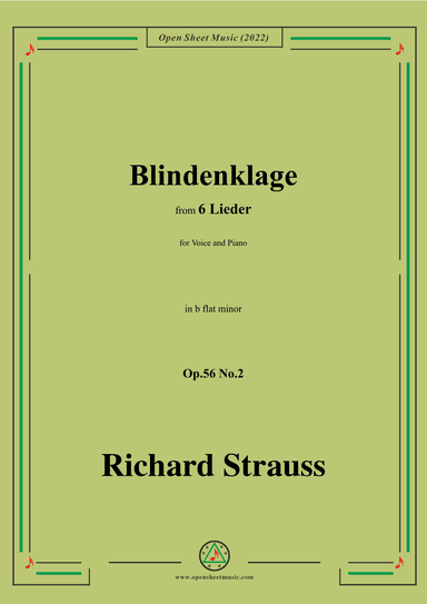 Richard Strauss-Blindenklage,in b flat minor (arr. OSM Press)