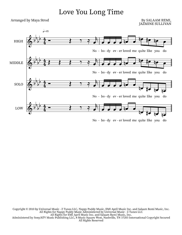 Love You Long Time (arr. Maya Strod)