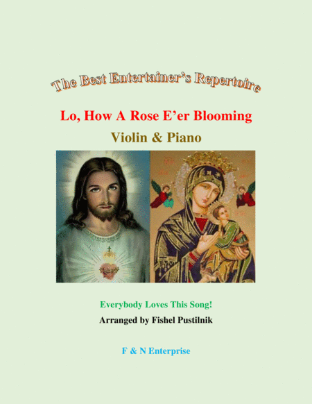 "Lo, How A Rose E'er Blooming" Piano Background for Violin and Piano-Video (arr. Fishel Pustilnik)