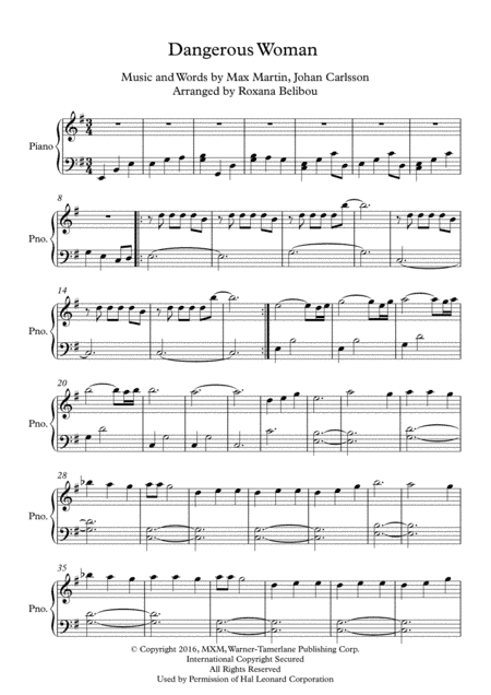 Dangerous Woman (arr. Roxana Belibou)