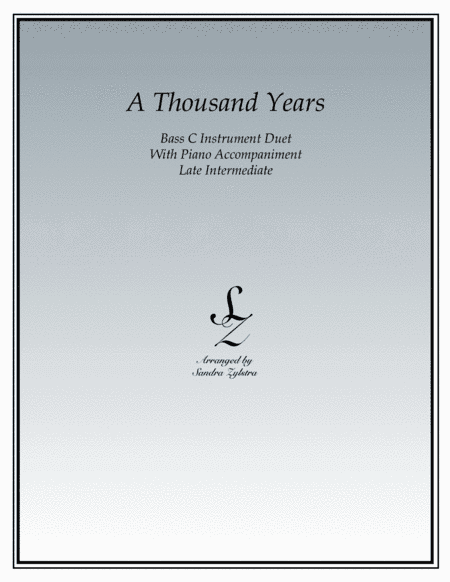 A Thousand Years (arr. Sandra Zylstra)