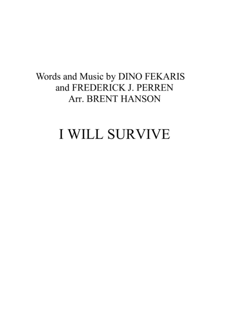 I Will Survive (arr. Brent Hanson)
