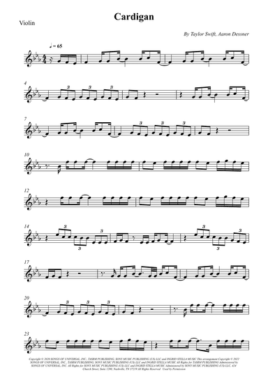 Cardigan (arr. Wesley S. SIlva)