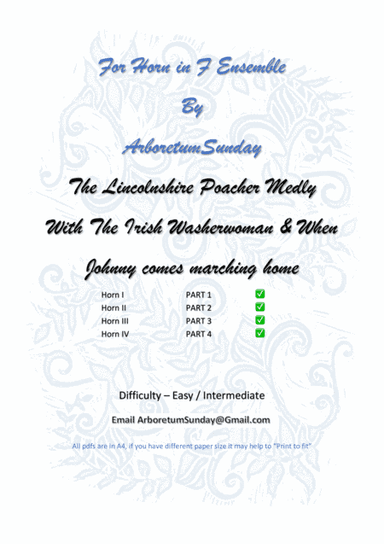Lincolnshire poacher Medley Horn in F quartet (arr. ArboretumSunday)