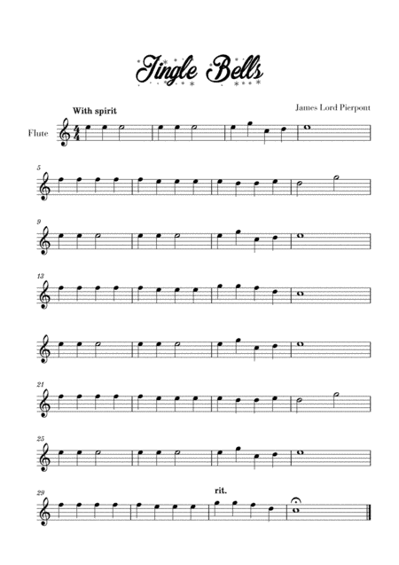 Jingle Bells - Easy/Beginner (for Flute) (arr. Cadenza Editions)