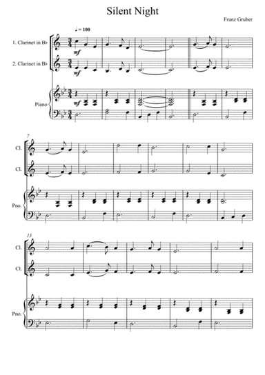 Franz Gruber - Silent Night (Clarinet Duo) (arr. André Laitano)