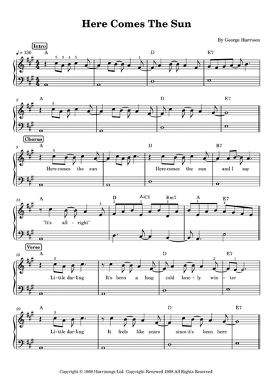 Here Comes The Sun (arr. Anacrusa)