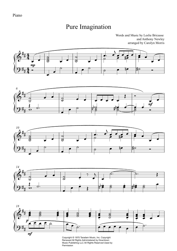 Pure Imagination (arr. Carolyn Morris)
