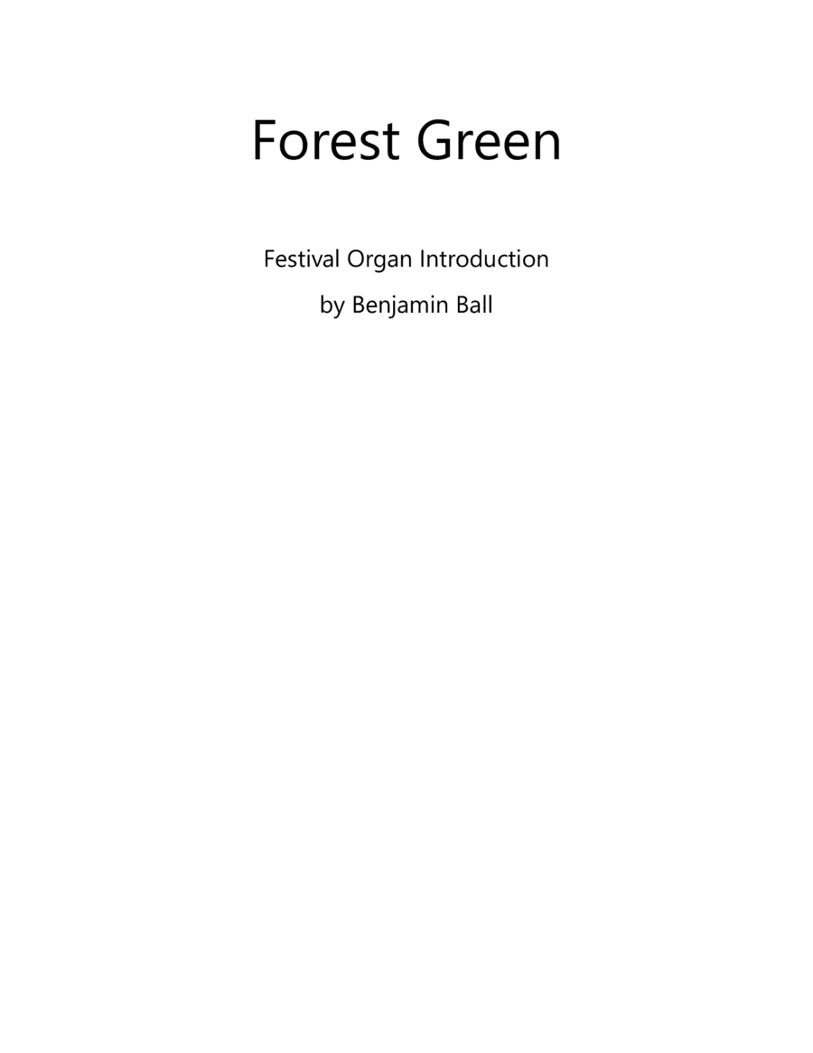 Forest Green (hymn introduction) (arr. Benjamin Ball)