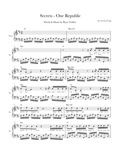 Secrets (arr. Liz Craig)