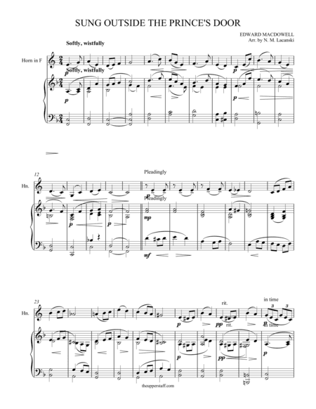 Sung Outside the Prince's Door (arr. Nick Lacanski)