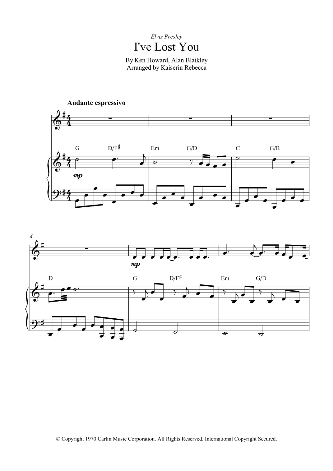 I've Lost You (arr. Kaiserin Rebecca)