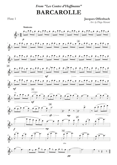 Offenbach's Barcarolle for Flute Quartet (arr. Diego Marani)