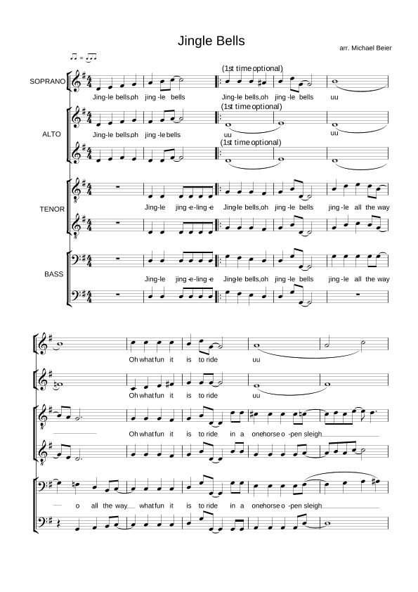JINGLE BELLS - new and fresh :) (arr. Michael Beier)