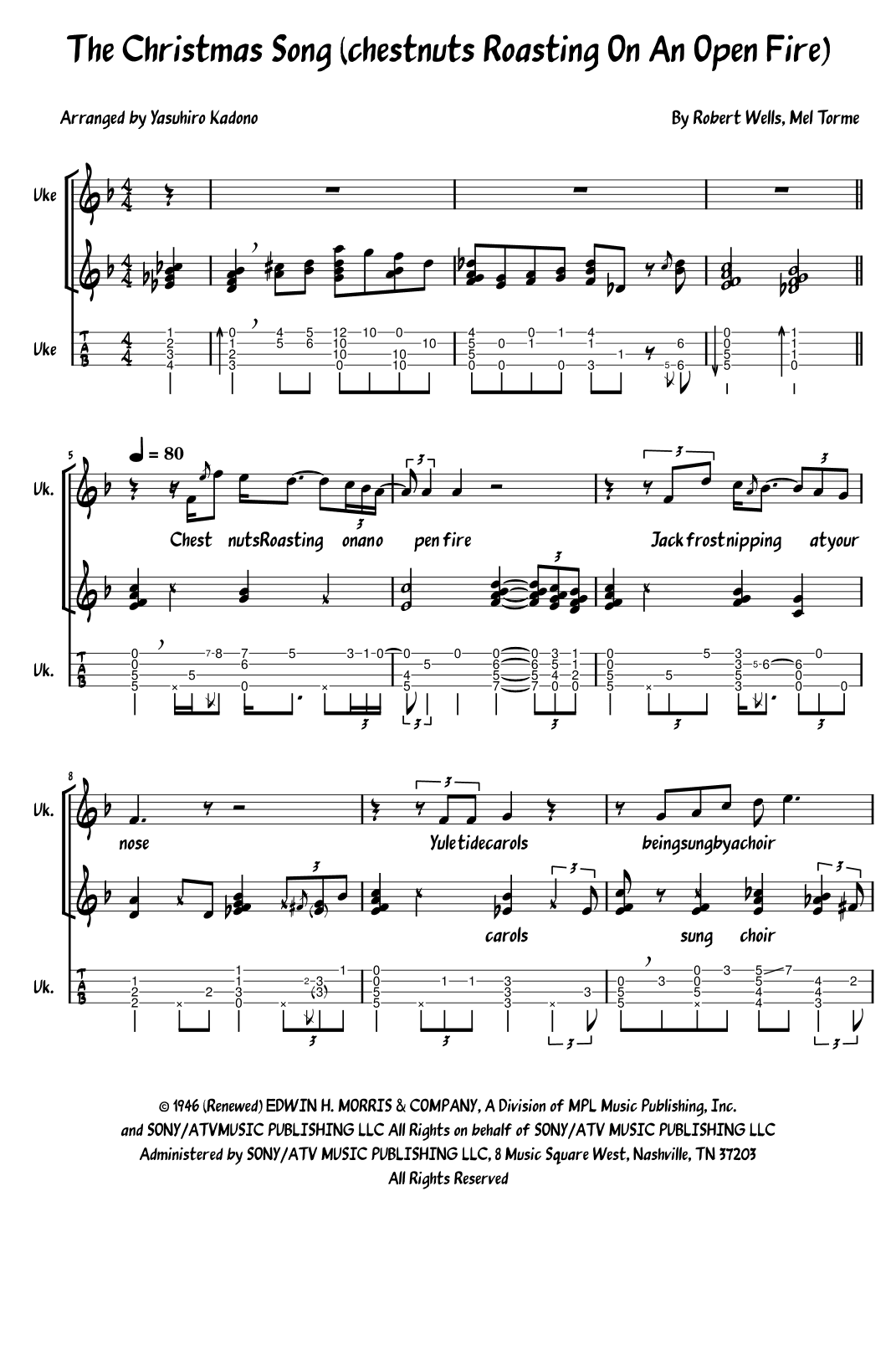 The Christmas Song (chestnuts Roasting On An Open Fire) (arr. Yasuhiro Kadono)