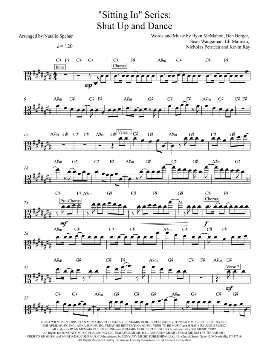 Shut Up And Dance (arr. Natalie Spehar)
