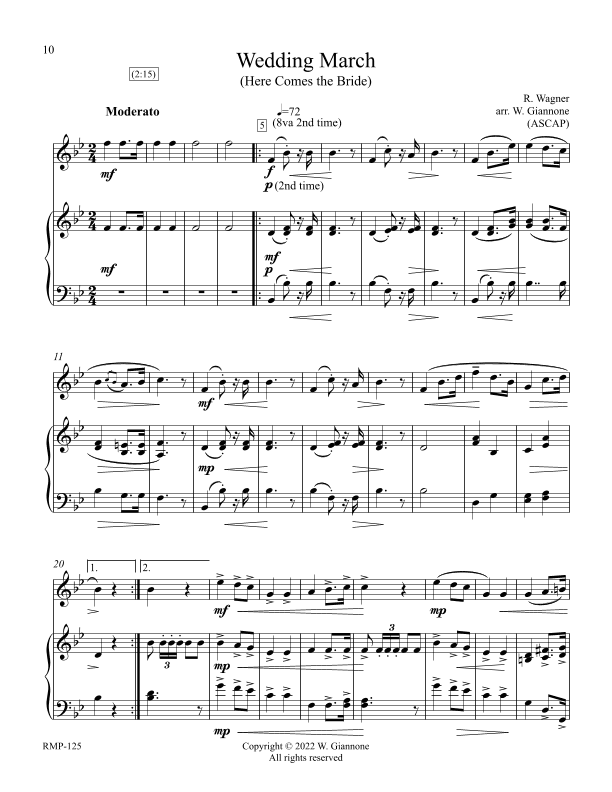 Wagner - Wedding March (Here Comes the Bride) (arr. William Giannone)